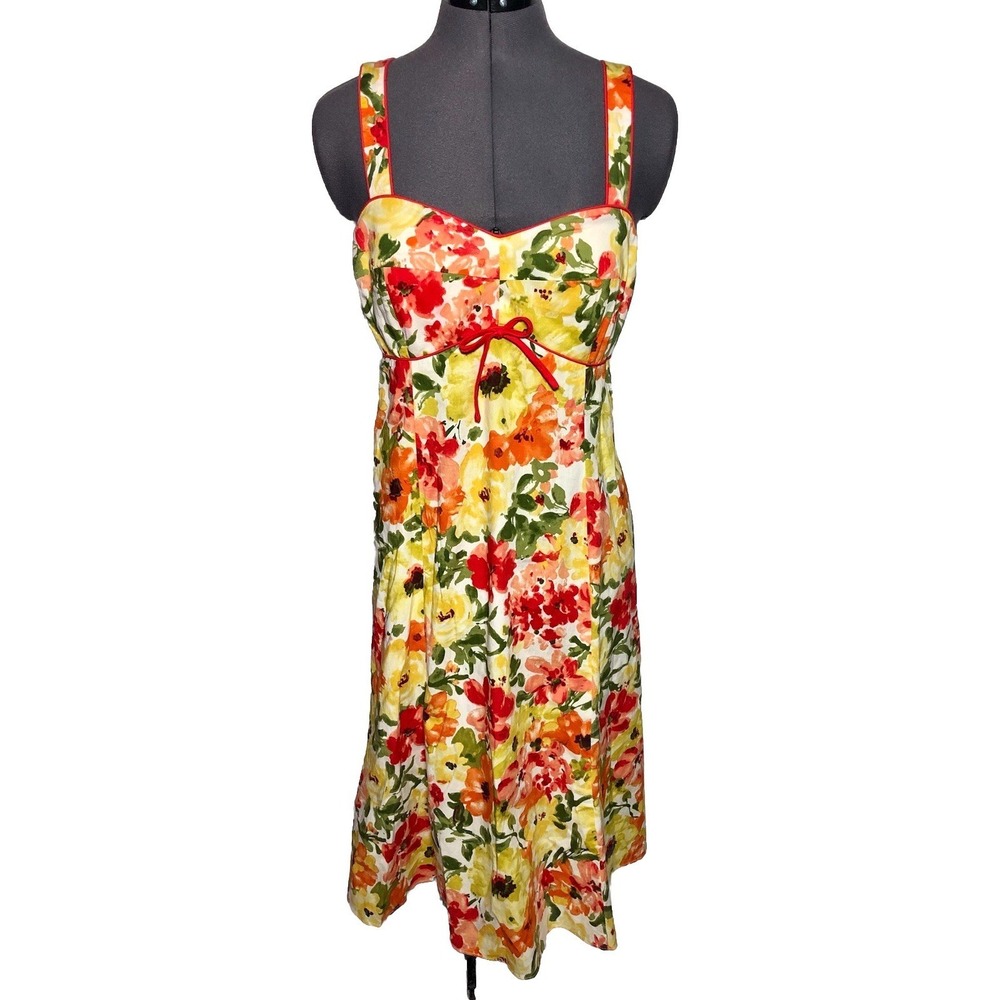 Vtg 70s Dress‎ R&K Originals Floral Sundress Boho Cottagecore Fit Flare M